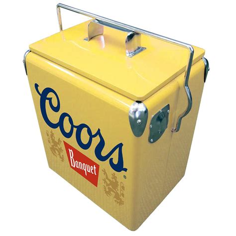 retro metal cooler box|old fashioned beverage cooler.